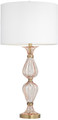 Pink coral glass with metal base Table Lamp