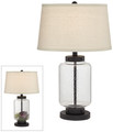 Fillable seedy clear glass jar Table Lamp