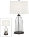 Fillable seeded glass Table Lamp