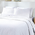 Dream Comfort Textured 3-Piece Duvet Cover & Sham Set; Seersucker White-view-1