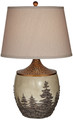 Poly with Pine Forest Carving Table Lamp