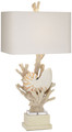 Poly coral and shell w/acrylic Table Lamp