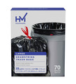 Highmark Large Black Drawstring Trash Bags, 33 Gallon, Box Of 70 Bags-view-1