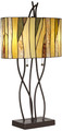 Metal Oak Vine with Art Glass Shade Table Lamp