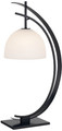 Two Metal Crescent in Black Table Lamp