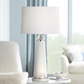 Metal and Textured Glass Table Lamp