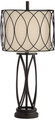 Bulging Metal with Double Shade Table Lamp