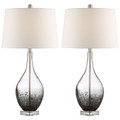 Ash Grey Glass and Crystal Table Lamp (Set of 2)