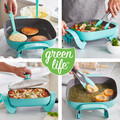 GreenLife Healthy Power Electric Turquoise Square Skillet