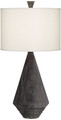 Poly wood texture pyramid table lamp