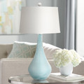 Glass ice teal blue finish Table Lamp