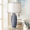 31" Almond Ceramic with Acrylic Table Lamp