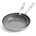 GreenPan Chatham Stainless Steel 8" and 10" Frypan Set *NEW*