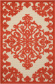 Inhaven Aloha Medallion Red Indoor/Outdoor Rug