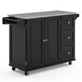 Blanche Kitchen Cart with 3 Storage Drawers