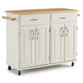 Blanche Kitchen Cart with 2 Utility Drawers & 2 Cabinets