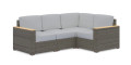 Boca Raton Outdoor 4 Seat Sectional, Arm Chair Pair and Ottoman