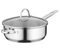 BergHOFF Essentials Comfort 10" 18/10 Stainless Steel Covered Deep Skillet, 3.4 Quart