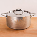 BergHOFF Hammered Tri-Ply Stainless Steel 9.5" Covered Dutch Oven