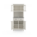 Buffet Of Buffets Buffet with Hutch -Off White with Stainless Steel