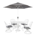 Capri 6 Piece Outdoor Dining Set - White, 48" Diameter, 4 Swivel Chairs-view-1