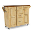 Create-A-Cart Kitchen Cart - Brown Natural Finish and Cherry Finish Top-view-2