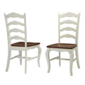 French Countryside Dining Chair Pair - Off White