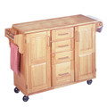 General Line Kitchen Cart with 4 Drawers, 2 Cabinets, Adjustible Shelves