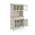 Hampton Buffet with Hutch - Off-White Finish, Natural Wood Top