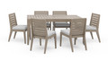 Sustain Outdoor Dining Table and Six Armless Chairs