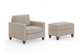 Dylan Armchair and Ottoman - Tan