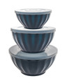 Set of 3 Melamine Nested Mixing Bowls with Lids