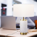 Arden LED Modern Table Lamp  with USB Port and Marble Base