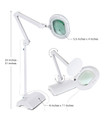 Lightview Pro LED 2-in-1 Magnifier (2.25x) Floor and Desk Lamp Combo 5 Diopter - White-view-2