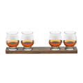 Libbey Signature Kentucky Bourbon Trail Whiskey Tasting Set, 4 Whiskey Glasses with Wood Paddle-view-1