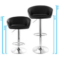 Elama 2 Piece Adjustable Faux Leather Bar Stool in Black with Chrome Base-view-8