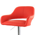 Elama 2 Piece Adjustable Faux Leather Bar Stool in Red with Chrome Base-view-5