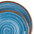 Elama Rippled Tides 12 Piece Lightweight Melamine Dinnerware Set in Blue