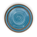 Elama Rippled Tides 12 Piece Lightweight Melamine Dinnerware Set in Blue