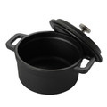 Gibson Home Campton 0.3 Quart Mini Round Cast Iron Casserole Dutch Oven with Lid and Wooden Base-view-14