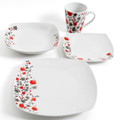 Gibson Home Rosetta Floral 16 Piece Fine Ceramic Dinnerware Set in White Floral-view-15