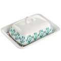 Gibson Home Village Vines 2 Piece Fine Ceramic Butter Dish in Multi-view-2