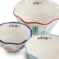 Gibson Home Village Vines 4 Piece Stoneware Measuring Cup Set in Multi-view-4