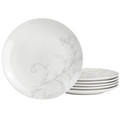 Martha Stewart 10.5 Inch Fine Ceramic 6 Piece Decorated Dinner Plates in White-view-1