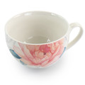 Martha Stewart 12 Piece Ceramic Flora 18 Ounce Cup and Saucer Set in White-view-4