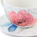 Martha Stewart 12 Piece Ceramic Flora 18 Ounce Cup and Saucer Set in White-view-14