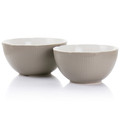 Martha Stewart 2 Piece Stoneware Serving Bowl Set in Taupe