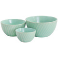 Martha Stewart 3 Piece Stoneware Mini Bowl Set in Mint