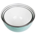 Martha Stewart 6 Piece Enamel Mixing Bowl and Lid Set in Turquoise