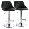 Elama 2 Piece Diamond Stitched Faux Leather Bar Stool  with Chrome Base and Adjustable Height-view-24